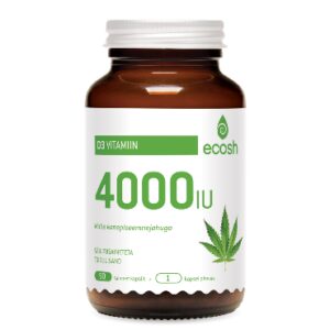 Vitamiin D3, 4000IU/kapsel Ecosh, 90 kapslit