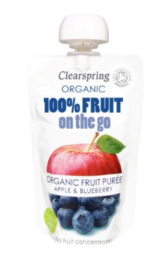 Õuna-mustikapüree Clearpring, 120g
