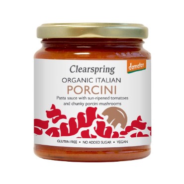 Tomatikaste päikesekuivatatud tomati ja puravikuga Clearspring, 300g
