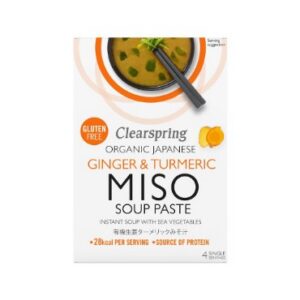Valge miso supipasta ingveri, kurkumi ja vetikatega Clearspring, 4x15g