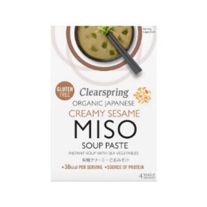 Valge miso supipasta kreemise seesami ja vetikatega Clearspring, 4x15g