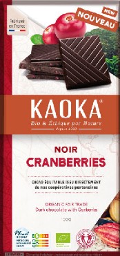 Tume šokolaad jõhvikatega Kaoka, 100g