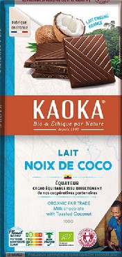 Piimašokolaad röstitud kookosega Kaoka, 100g