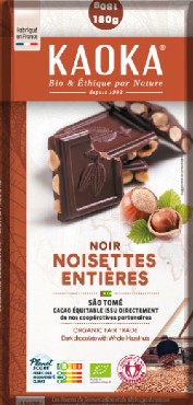 Tume šokolaad tervete sarapuupähklitega 66% Kaoka, 180g